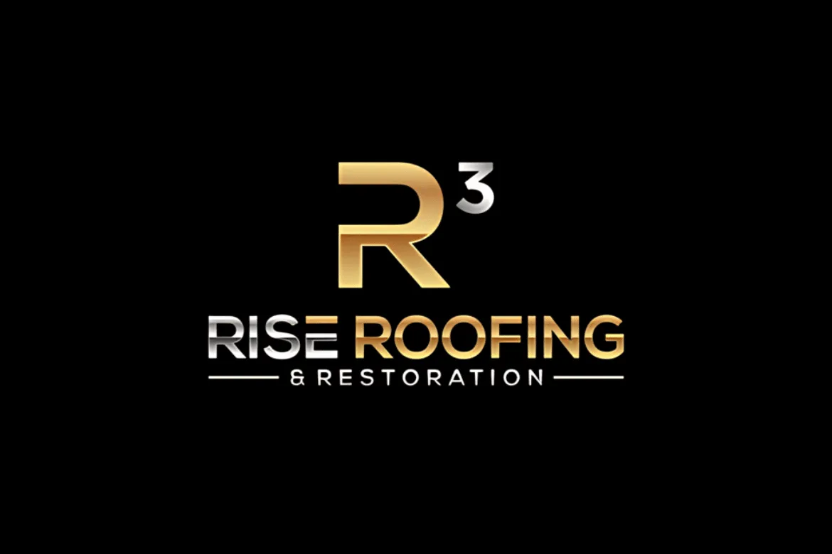 RISE Roofing & Restoration logo shown on a black background.